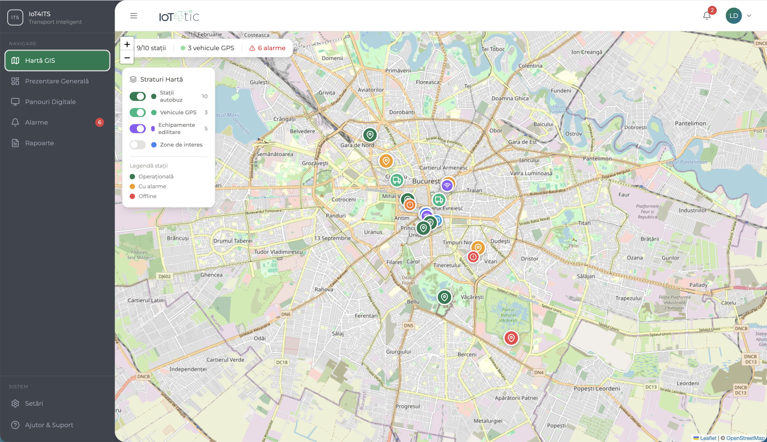 ITS — Hartă GIS cu straturi